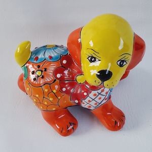 Mexico Talavera Pottery Dog Bank